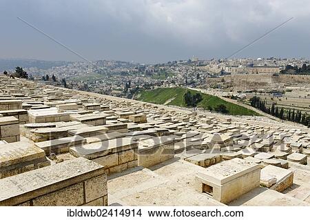 View from the Mount of Olives over the tombs of the Jewish cemetery, Jerusalem, Israel, Middle East, Asia View Large Photo Image Picture - View from the Mount of Olives over the tombs of the Jewish cemetery, Jerusalem, Israel, Middle East, Asia. Fotosearch