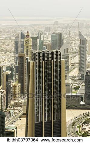 "View from the observation deck of Burj Khalifa, Downtown Dubai, Dubai, United Arab Emirates, Asia" View Large Photo Image Picture - "View from the observation deck of Burj Khalifa, Downtown Dubai, Dubai, United Arab Emirates, Asia". Fotosearch