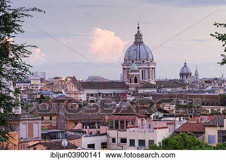 "View from the Pincio of the dome of the Church of Santi Ambrogio e Carlo, also San Carlo al Corso, the dome of the Pantheon at the back, twilight, Rome, Lazio, Italy, Europe" View Large Photo Image Stock Image - "View from the Pincio of the dome of the Church of Santi Ambrogio e Carlo, also San Carlo al Corso, the dome of the Pantheon at the back, twilight, Rome, Lazio, Italy, Europe". Fotosearch