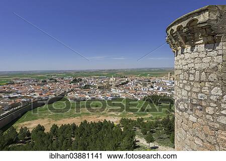 "View from the ramparts of Castillo de Belmonte castle, Belmonte, Cuenca province, region of Castile-La Mancha, Spain, Europe" View Large Photo Image Stock Image - "View from the ramparts of Castillo de Belmonte castle, Belmonte, Cuenca province, region of Castile-La Mancha, Spain, Europe". Fotosearch