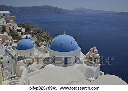 "View from the rim across the rooftops of Oia into the Caldera, Santorini, Cyclades, Greek Islands, Greece, Europe" View Large Photo Image Stock Photography - "View from the rim across the rooftops of Oia into the Caldera, Santorini, Cyclades, Greek Islands, Greece, Europe". Fotosearch