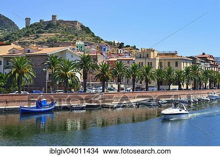 "View from the river Temo onto the historic centre and the Malaspina castle ruins, Bosa, Oristano Province, Sardinia, Italy, Europe" View Large Photo Image Picture - "View from the river Temo onto the historic centre and the Malaspina castle ruins, Bosa, Oristano Province, Sardinia, Italy, Europe". Fotosearch