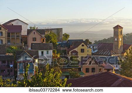 "View from the Rova on the upper town with church, colorful houses of the old town, Antananarivo, Analamanga region, Madagascar, Africa" View Large Photo Image Picture - "View from the Rova on the upper town with church, colorful houses of the old town, Antananarivo, Analamanga region, Madagascar, Africa". Fotosearch