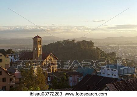 "View from the Rova on the Upper Town with church, and Lower Town, Old Town, Antananarivo, Analamanga region, Madagascar, Africa" View Large Photo Image Stock Image - "View from the Rova on the Upper Town with church, and Lower Town, Old Town, Antananarivo, Analamanga region, Madagascar, Africa". Fotosearch