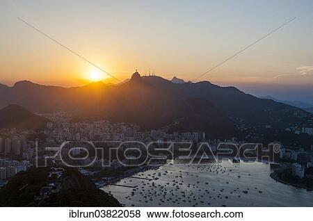 "View from the Sugarloaf Mountain or Pao de Acucar at sunset, Rio de Janeiro, Brazil, South America" View Large Photo Image Stock Photo - "View from the Sugarloaf Mountain or Pao de Acucar at sunset, Rio de Janeiro, Brazil, South America". Fotosearch