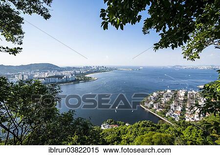 Stock Photography - "View from the Sugarloaf Mountain or Pao de Acucar over Rio de Janeiro, Brazil, South America". Fotosearch