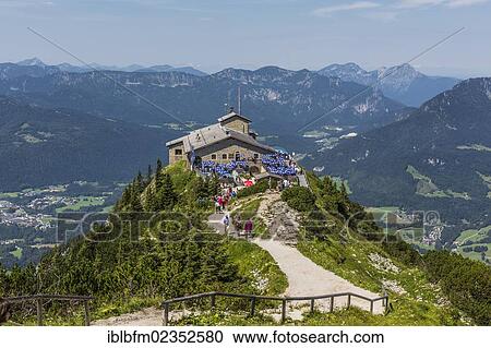 "View from the summit cross towards Kehlsteinhaus or Eagle's Nest and the Alps, Berchtesgaden, Bavaria, Germany, Europe" View Large Photo Image Stock Image - "View from the summit cross towards Kehlsteinhaus or Eagle's Nest and the Alps, Berchtesgaden, Bavaria, Germany, Europe". Fotosearch