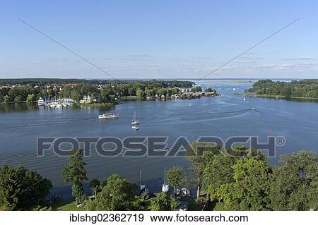 "View from the tower of St Mary's Church towards Lake Mueritz, Roebel, Mecklenburg Lake District, Mecklenburg-Western Pomerania, Germany, Europe" View Large Photo Image Stock Photo - "View from the tower of St Mary's Church towards Lake Mueritz, Roebel, Mecklenburg Lake District, Mecklenburg-Western Pomerania, Germany, Europe". Fotosearch