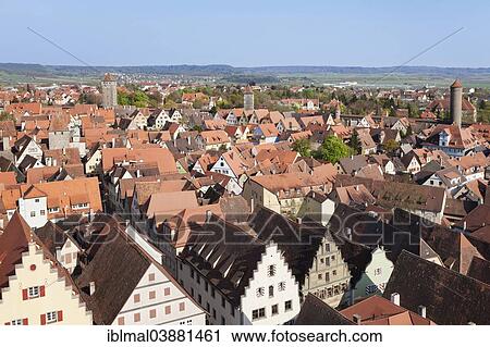 "View from the Town Hall tower over Rothenburg ob der Tauber, Romantic Road, Franconia, Bavaria, Germany, Europe" View Large Photo Image Stock Image - "View from the Town Hall tower over Rothenburg ob der Tauber, Romantic Road, Franconia, Bavaria, Germany, Europe". Fotosearch