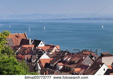 "View from the town of Meersburg across Lake Constance, Baden-Wurttemberg, Germany, Europe" View Large Photo Image Stock Photo - "View from the town of Meersburg across Lake Constance, Baden-Wurttemberg, Germany, Europe". Fotosearch