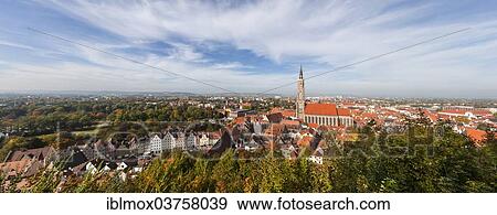 "View from the Trausnitz Castle onto the historic city centre and the parish church of St. Martin, Martinsmuenster, Landshut, Lower Bavaria, Bavaria, Germany, Europe" View Large Photo Image Stock Photo - "View from the Trausnitz Castle onto the historic city centre and the parish church of St. Martin, Martinsmuenster, Landshut, Lower Bavaria, Bavaria, Germany, Europe". Fotosearch