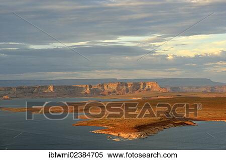"View from the Wahweap View Overlook on the Antelope and Navajo Canyon, Lake Powell, Glen Canyon National Recreation Area, Page, evening light, Arizona, Southwestern USA, USA" View Large Photo Image Stock Photography - "View from the Wahweap View Overlook on the Antelope and Navajo Canyon, Lake Powell, Glen Canyon National Recreation Area, Page, evening light, Arizona, Southwestern USA, USA". Fotosearch
