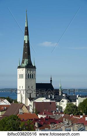 Stock Photograph - "View from Toompea Hill, St Olaf's Church, Tallinn, Estonia, Baltic States, Europe". Fotosearch
