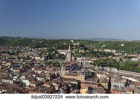 "View from Torre dei Lamberti over the city with Verona Cathedral, Verona, Veneto, Italy, Europe" View Large Photo Image Picture - "View from Torre dei Lamberti over the city with Verona Cathedral, Verona, Veneto, Italy, Europe". Fotosearch