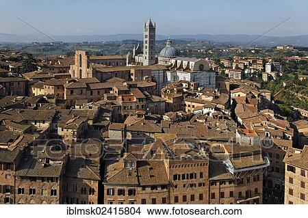 View from Torre del Mangia, the town hall tower, over the historic town centre, Siena, Tuscany region, province of Siena, Italy, Europe View Large Photo Image Picture - View from Torre del Mangia, the town hall tower, over the historic town centre, Siena, Tuscany region, province of Siena, Italy, Europe. Fotosearch