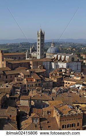 View from Torre del Mangia, the town hall tower, over the historic town centre, Siena, Tuscany region, province of Siena, Italy, Europe View Large Photo Image Stock Photograph - View from Torre del Mangia, the town hall tower, over the historic town centre, Siena, Tuscany region, province of Siena, Italy, Europe. Fotosearch