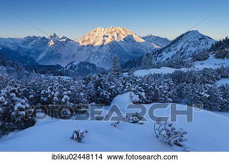 "View from Torrener Joch pass towards Jenner mountain, Hochkalter mountain, Watzmann mountain, Hundstod mountain, Steinernes Meer plateau, Berchtesgadener Land, Bavaria, Germany, Europe" View Large Photo Image Picture - "View from Torrener Joch pass towards Jenner mountain, Hochkalter mountain, Watzmann mountain, Hundstod mountain, Steinernes Meer plateau, Berchtesgadener Land, Bavaria, Germany, Europe". Fotosearch