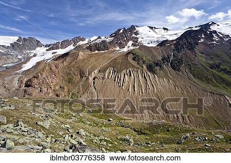 "View from Weisskugel Hut towards Weisskugel Mountain and the glaciers of Langtauferer Ferner and Barenbartferner, Langtaufers, Alta Val Venosta or Upper Vinschgau Valley, Alto Adige, Italy, Europe" View Large Photo Image Stock Photo - "View from Weisskugel Hut towards Weisskugel Mountain and the glaciers of Langtauferer Ferner and Barenbartferner, Langtaufers, Alta Val Venosta or Upper Vinschgau Valley, Alto Adige, Italy, Europe". Fotosearch