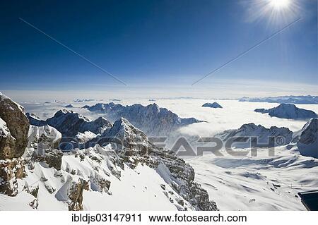 "View from Zugspitze Mountain towards the east, Zugspitze, Wetterstein mountain range, Eastern Alps, Upper Bavaria, Bavaria, Germany, Europe" View Large Photo Image Stock Image - "View from Zugspitze Mountain towards the east, Zugspitze, Wetterstein mountain range, Eastern Alps, Upper Bavaria, Bavaria, Germany, Europe". Fotosearch