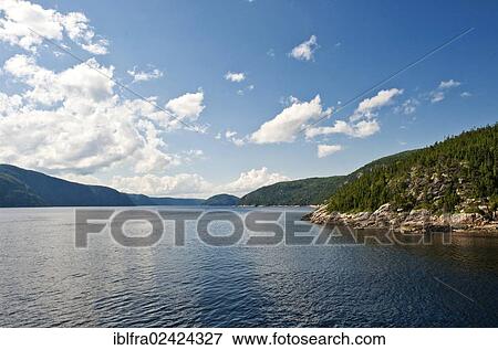 View into Saguenay Fjord, Tadoussac, Charlevoix region, Parc marin du Saguenay-Saint-Laurent, St. Lawrence Marine Park, Quebec, Canada, North America View Large Photo Image Stock Photo - View into Saguenay Fjord, Tadoussac, Charlevoix region, Parc marin du Saguenay-Saint-Laurent, St. Lawrence Marine Park, Quebec, Canada, North America. Fotosearch