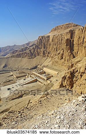 "View into the Valley of Deir el-Bahri, with the Temple of Hatshepsut, Deir el-Bahari, Luxor, Luxor Governorate, Egypt, Africa" View Large Photo Image Stock Photography - "View into the Valley of Deir el-Bahri, with the Temple of Hatshepsut, Deir el-Bahari, Luxor, Luxor Governorate, Egypt, Africa". Fotosearch