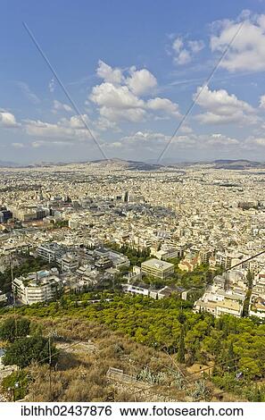 "View of Athens as seen from Mount Lycabettus, Greece, Europe" View Large Photo Image Stock Photograph - "View of Athens as seen from Mount Lycabettus, Greece, Europe". Fotosearch