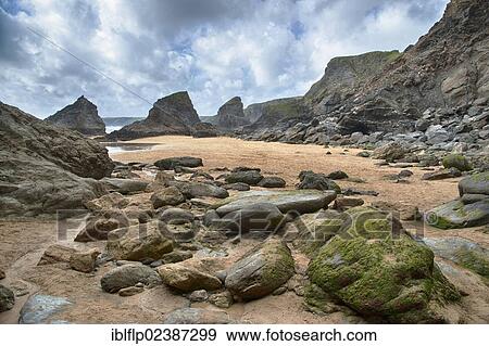 "View of beach with slate outcrops, Bedruthan Steps, Bedruthan, Cornwall, England, United Kingdom, Europe" View Large Photo Image Stock Photo - "View of beach with slate outcrops, Bedruthan Steps, Bedruthan, Cornwall, England, United Kingdom, Europe". Fotosearch