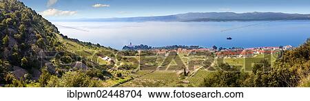 "View of Bol and its vineyards looking towards Hvar island, Brac island, Croatia, Europe" View Large Photo Image Picture - "View of Bol and its vineyards looking towards Hvar island, Brac island, Croatia, Europe". Fotosearch