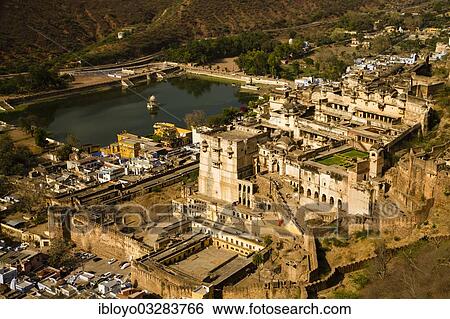 "View of Bundi Palace from Bundi Fort, Bundi, Rajasthan, India, Asia" View Large Photo Image Stock Photograph - "View of Bundi Palace from Bundi Fort, Bundi, Rajasthan, India, Asia". Fotosearch