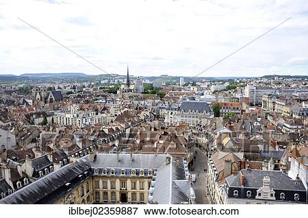 Stock Photo - "View of city from Philippe le Bon Tower, Dijon, Cote d'Or departement, Burgundy, France, Europe". Fotosearch