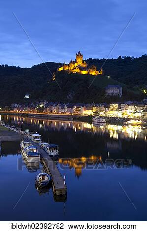 "View of Cochem and the Reichsburg castle at night, Cochem, Moselle river, Rhineland-Palatinate, Germany, Europe, PublicGround, Europe" View Large Photo Image Stock Image - "View of Cochem and the Reichsburg castle at night, Cochem, Moselle river, Rhineland-Palatinate, Germany, Europe, PublicGround, Europe". Fotosearch