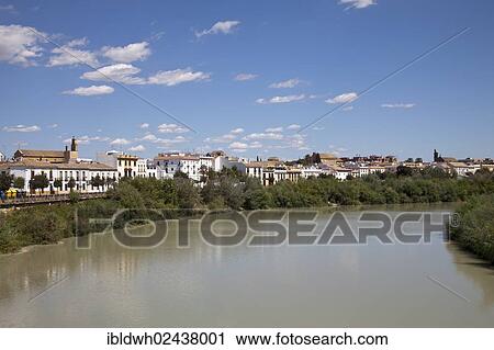 Stock Image - "View of Cordoba and the Guadalquivir river, Cordoba, Andalusia, Spain, Europe, PublicGround, Europe". Fotosearch