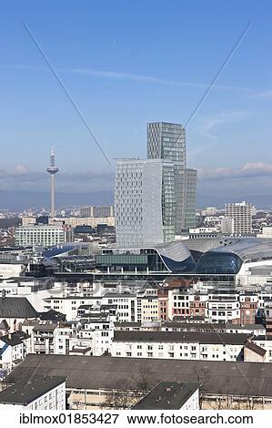 "View of Frankfurt and its skyline, luxury hotel Jumeirah Frankfurt, PalaisQuartier building complex, FrankfurtHochVier, Frankfurt am Main, Hesse, Germany, Europe" View Large Photo Image Stock Photo - "View of Frankfurt and its skyline, luxury hotel Jumeirah Frankfurt, PalaisQuartier building complex, FrankfurtHochVier, Frankfurt am Main, Hesse, Germany, Europe". Fotosearch