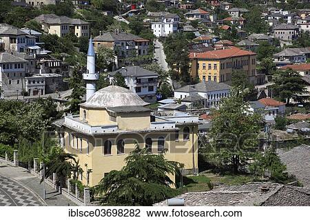 "View of Gjirokastra with the only remaining mosque, Gjirokaster, Gjirokaster County, Albania, Europe" View Large Photo Image Stock Image - "View of Gjirokastra with the only remaining mosque, Gjirokaster, Gjirokaster County, Albania, Europe". Fotosearch