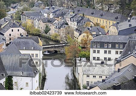 View of Grund district, Alzette valley, Alzette river, Luxembourg, Europe, PublicGround, Europe View Large Photo Image Stock Photo - View of Grund district, Alzette valley, Alzette river, Luxembourg, Europe, PublicGround, Europe. Fotosearch