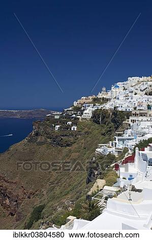 Stock Image - "View of Imerovigli, Santorini, Cyclades, Greece, Europe". Fotosearch