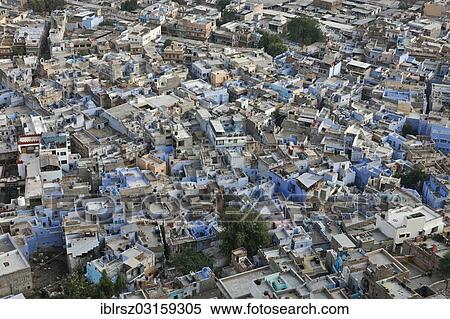 Stock Photography - "View of Jodhpur, the &quot; Blue City&quot;, Jodhpur, Rajasthan, India, Asia". Fotosearch