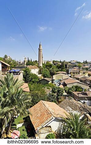 "View of Kaleici, Yivil Minare minaret of the Alaeddin Mosque at back, Kaleici, old town of Antalya, Turkey, Asia" View Large Photo Image Stock Photography - "View of Kaleici, Yivil Minare minaret of the Alaeddin Mosque at back, Kaleici, old town of Antalya, Turkey, Asia". Fotosearch