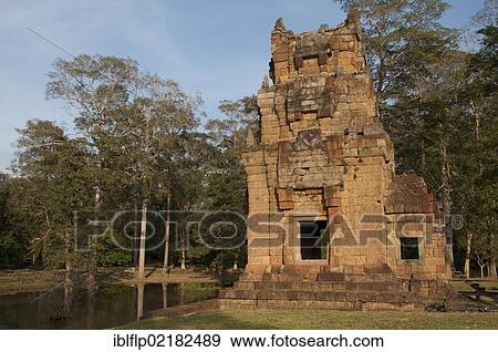 "View of Khmer temple tower beside pond, Prasat Suor Prat Tower Complex, Angkor Thom, Siem Reap, Cambodia, Southeast Asia, Asia" View Large Photo Image Stock Photo - "View of Khmer temple tower beside pond, Prasat Suor Prat Tower Complex, Angkor Thom, Siem Reap, Cambodia, Southeast Asia, Asia". Fotosearch