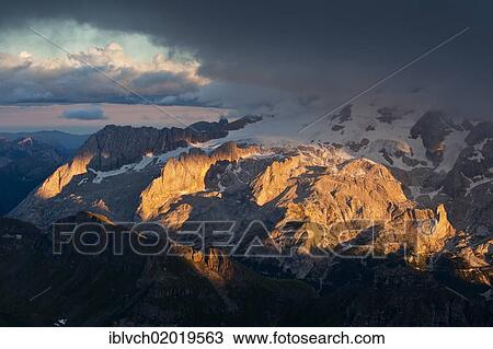 "View of Mt Marmolada from Mt Piz Boe, Dolomites, South Tyrol, Italy, Europe" View Large Photo Image Stock Image - "View of Mt Marmolada from Mt Piz Boe, Dolomites, South Tyrol, Italy, Europe". Fotosearch
