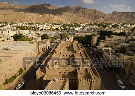"View of Nizwa Souq seen from Nizwa Fort, Nizwa, Ad Dakhiliyah region, Oman, Asia" View Large Photo Image Stock Photo - "View of Nizwa Souq seen from Nizwa Fort, Nizwa, Ad Dakhiliyah region, Oman, Asia". Fotosearch