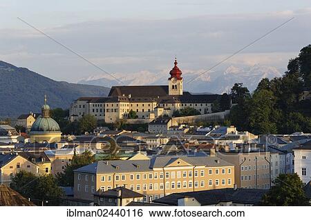 "View of Nonnberg monastery and the Cajetan church as seen from Kapuzinerberg mountain, Salzburg, Austria, Europe, PublicGround, Europe" View Large Photo Image Stock Photograph - "View of Nonnberg monastery and the Cajetan church as seen from Kapuzinerberg mountain, Salzburg, Austria, Europe, PublicGround, Europe". Fotosearch