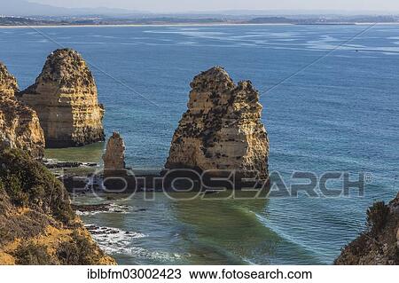 "View of Praia do Camilo as seen from Ponta da Piedade, coastal landscape, Algarve, Lagos, Algarve, Portugal, Europe" View Large Photo Image Stock Image - "View of Praia do Camilo as seen from Ponta da Piedade, coastal landscape, Algarve, Lagos, Algarve, Portugal, Europe". Fotosearch