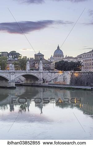 "View of St. Peter's Basilica seen from Ponte Sant'Angelo bridge, the Tiber River in the foreground, Rome, Lazio region, Italy, Europe" View Large Photo Image Stock Photography - "View of St. Peter's Basilica seen from Ponte Sant'Angelo bridge, the Tiber River in the foreground, Rome, Lazio region, Italy, Europe". Fotosearch