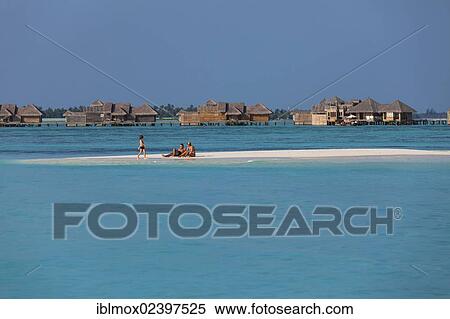 Stock Photography - "View of the 5-star luxury Six Senses Soneva Gili Resort & Spa, Lakanfushi, North Male Atoll, Republic of Maldives, Indian Ocean, Asia". Fotosearch
