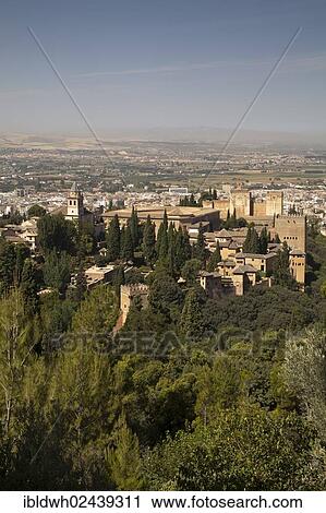 "View of the Alhambra as seen from the plateau of Sabika, UNESCO World Heritage Site, Granada, Andalusia, Spain, Europe, PublicGround, Europe" View Large Photo Image Stock Image - "View of the Alhambra as seen from the plateau of Sabika, UNESCO World Heritage Site, Granada, Andalusia, Spain, Europe, PublicGround, Europe". Fotosearch