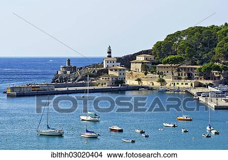 Picture - "View of the bay of Port de Soller, Mallorca, Insel Mallorca, Port de Soller, Spain, Europe". Fotosearch