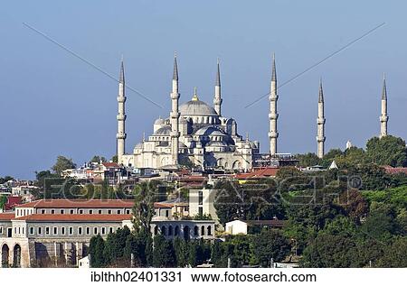 "View of the Blue Mosque, Sultan Ahmed Mosque, Istanbul, Turkey, Middle East, Asia" View Large Photo Image Stock Image - "View of the Blue Mosque, Sultan Ahmed Mosque, Istanbul, Turkey, Middle East, Asia". Fotosearch