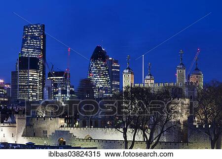 "View of the City of London with the Tower of London, right, at dusk, London, England, United Kingdom, Europe" View Large Photo Image Stock Photography - "View of the City of London with the Tower of London, right, at dusk, London, England, United Kingdom, Europe". Fotosearch