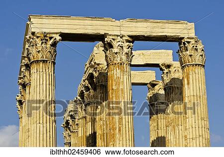 "View of the columns of the Temple of Olympian Zeus, Olympieion, Athens, Greece, Europe" View Large Photo Image Stock Photograph - "View of the columns of the Temple of Olympian Zeus, Olympieion, Athens, Greece, Europe". Fotosearch